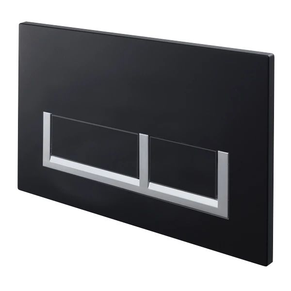 Matte Black Flush Plate & Chrome Gloss Trim