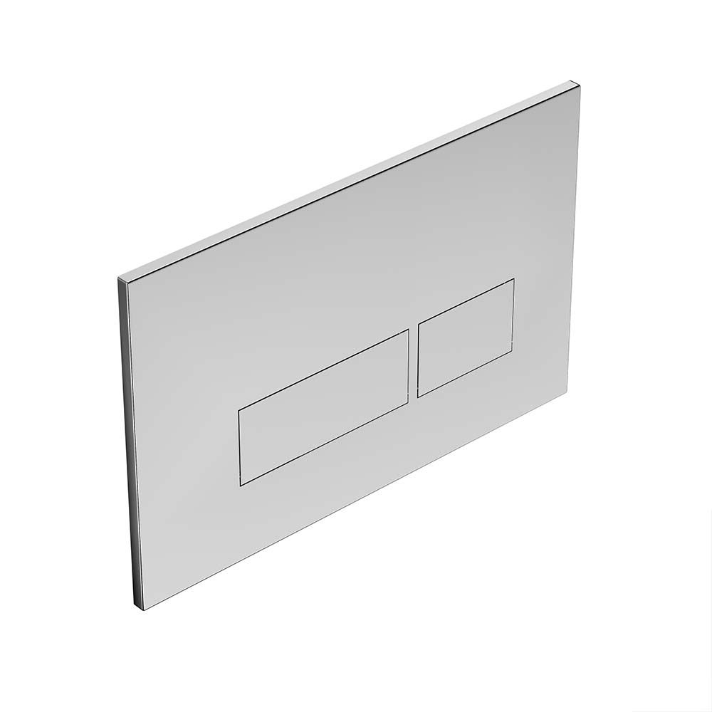 Chrome Flush Plate with Rectangle Buttons