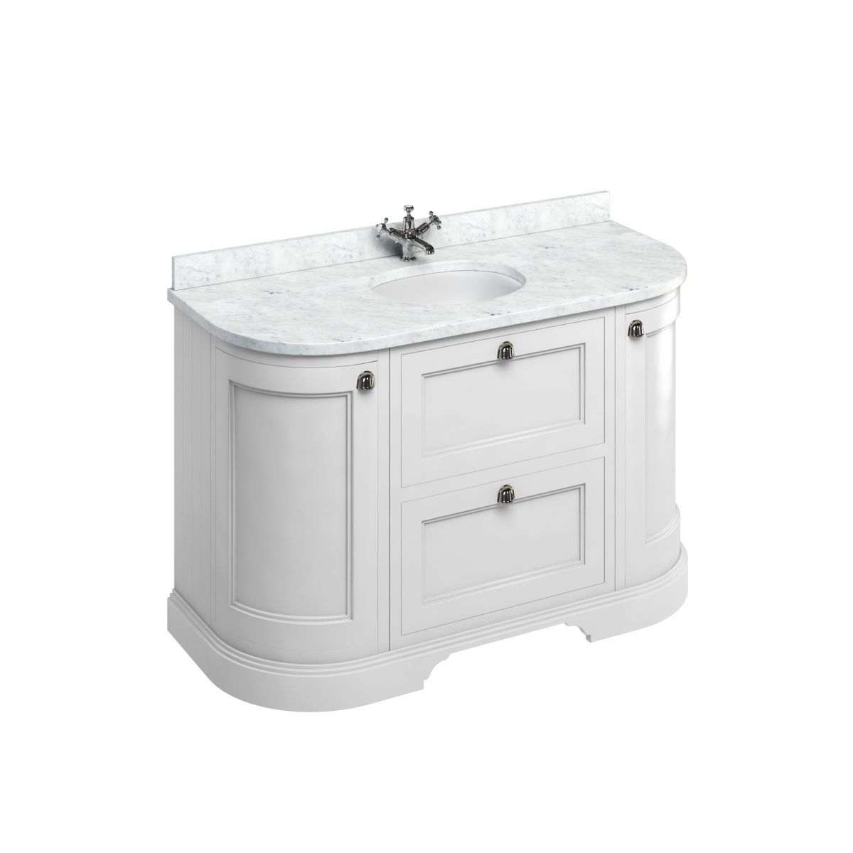 Freestanding 1340 Curved Vanity with Drawers • Bath Co