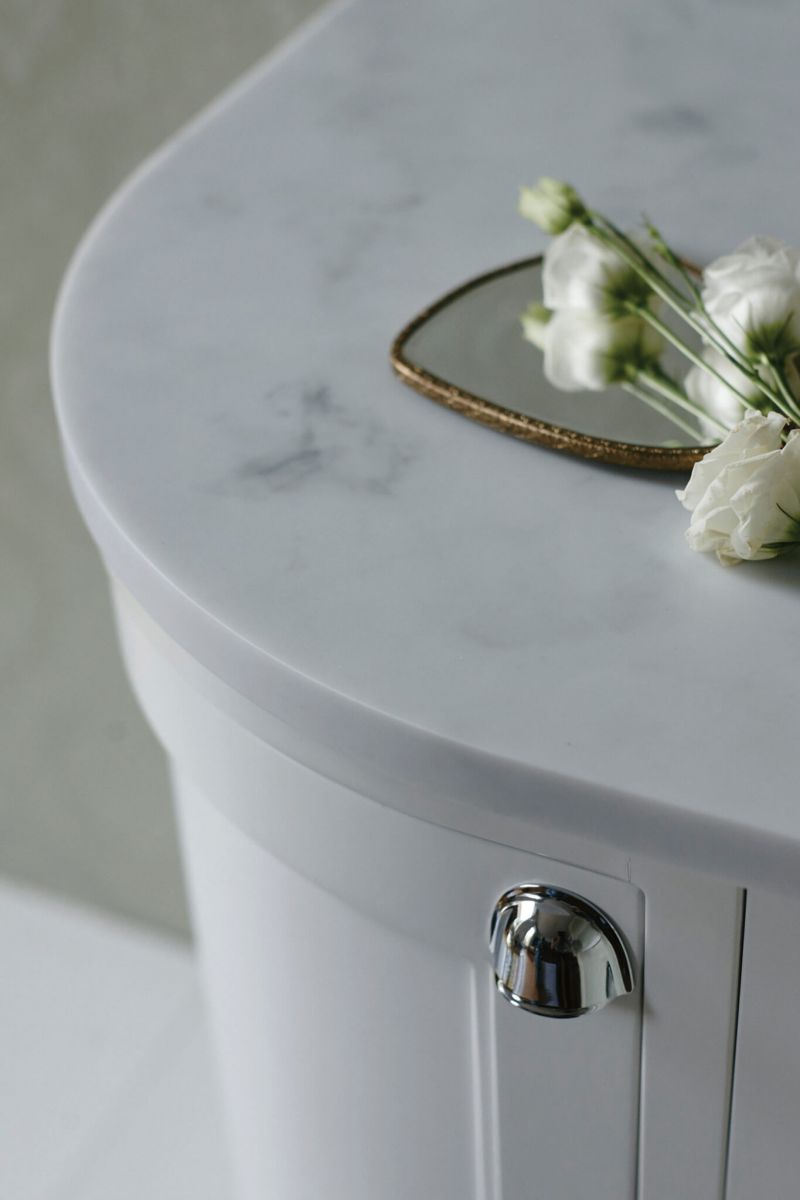 Freestanding 1340 Curved Vanity with Drawers • Bath Co