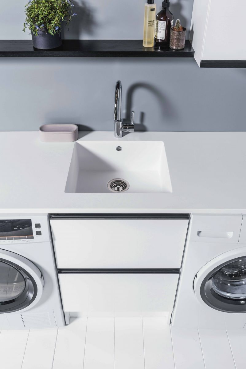 White Kordura Inset Laundry Sink with 600 Cab