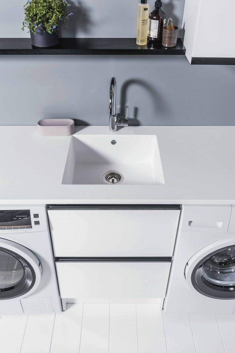 White Kordura Inset Laundry Sink