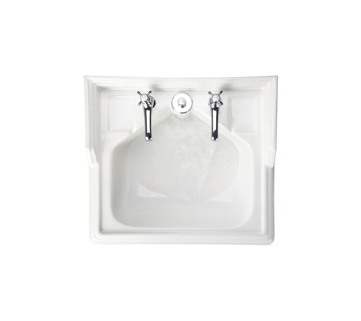 Classic Rectangle 650 Basin with Invisible Overflow & Chrome Washstand