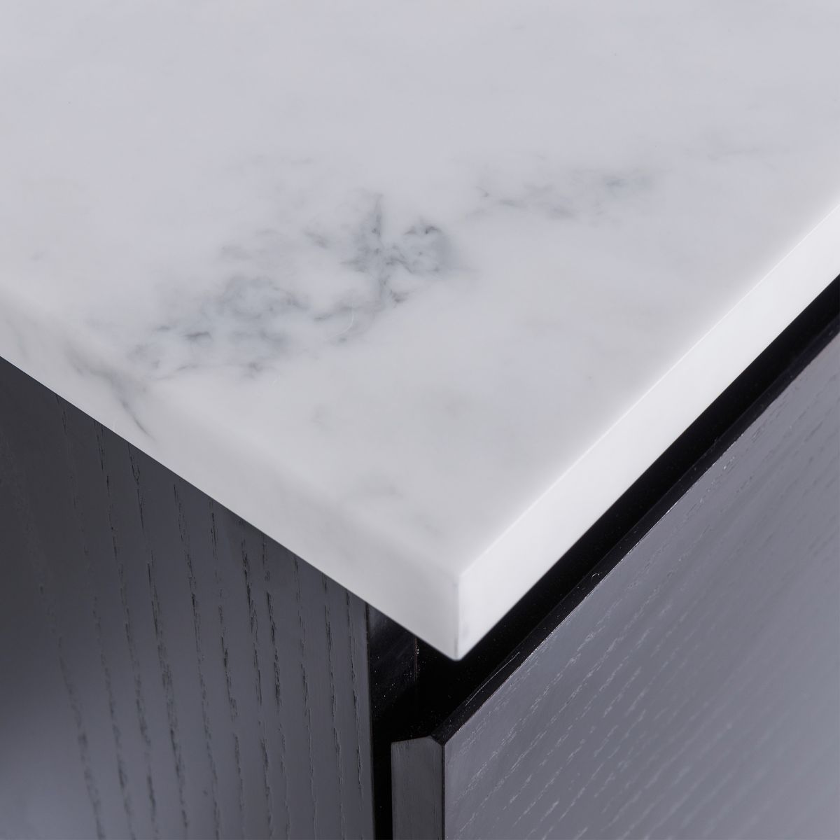 Timber Veneer in Noce with Carrara Marble Top