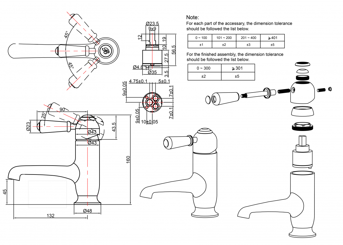 Chelsea Straight Basin Mixer without Waste