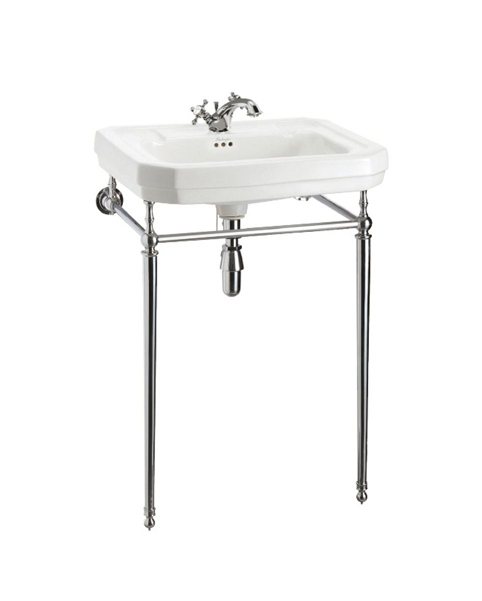 Victorian Rectangle 610 Basin & Chrome Wash Stand