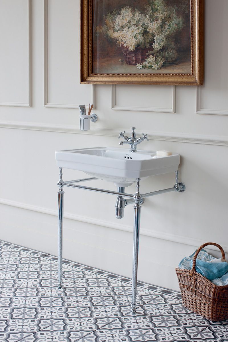 Victorian Rectangle 610 Basin & Chrome Wash Stand