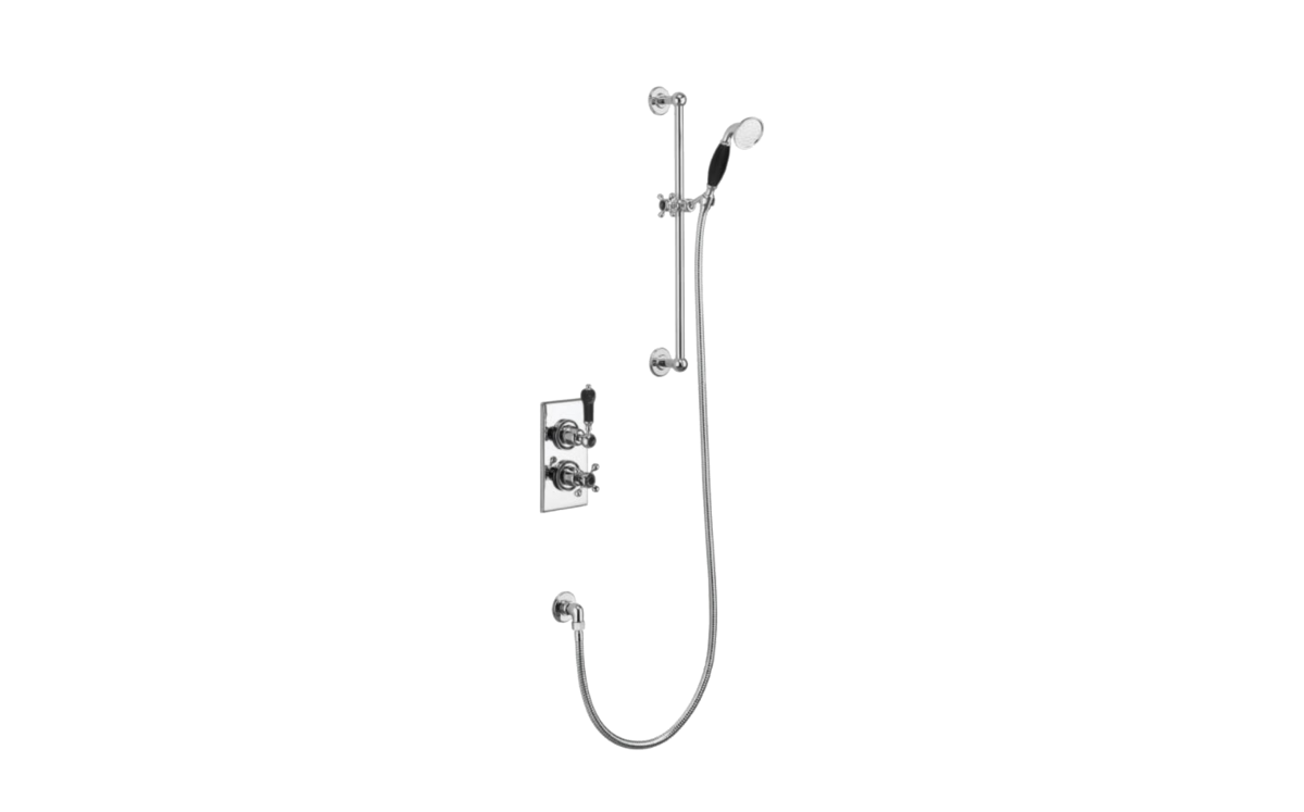 Trent 2: Thermostatic Single Outlet Concealed Shower Valve with Rail, Hose & Handset