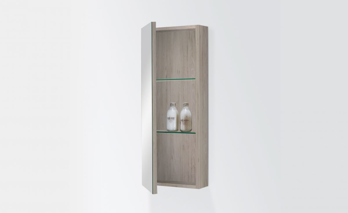 Mirror Cabinet 300 – 1 Door, 2 Shelves