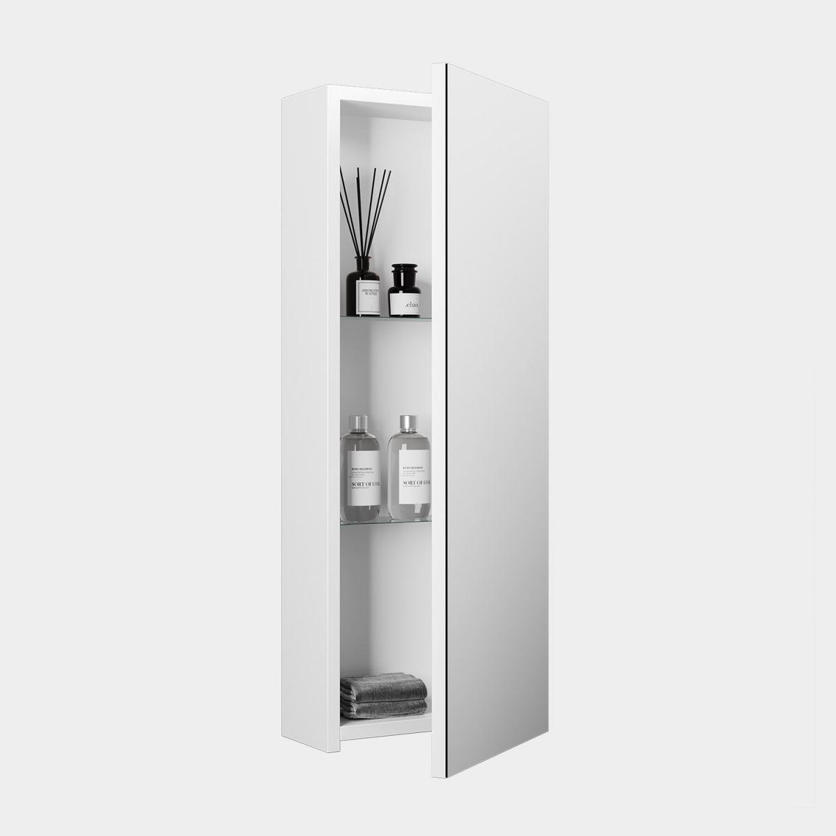 300 1 Door Mirror Cabinet
