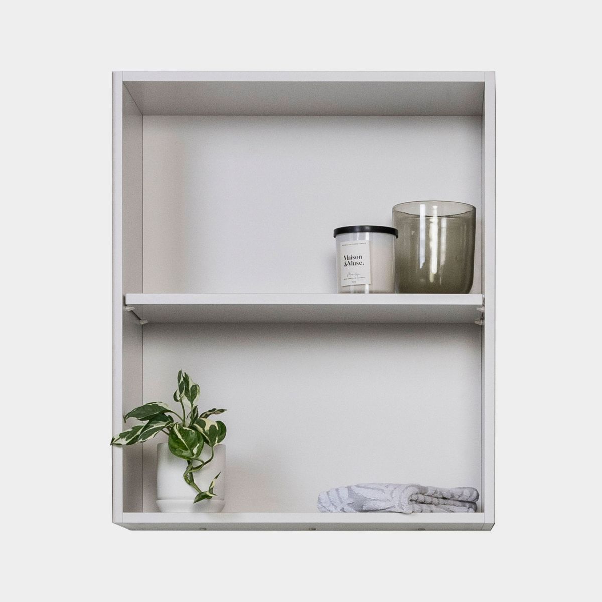 Modern Laundry Open Shelves
