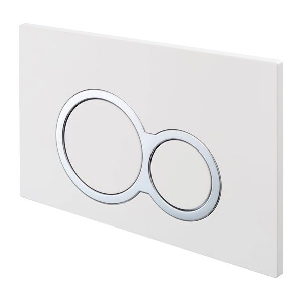 White Gloss Flush Plate & Chrome Gloss Trim