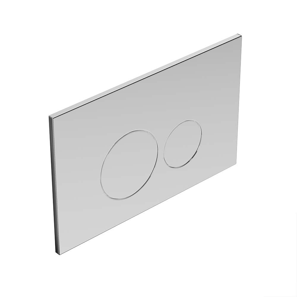 Chrome Flush Plate with Round Buttons